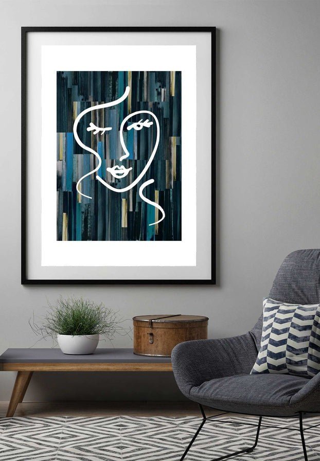 Abstract Brush Painted Face Dark