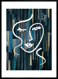 Abstract Brush Painted Face Dark
