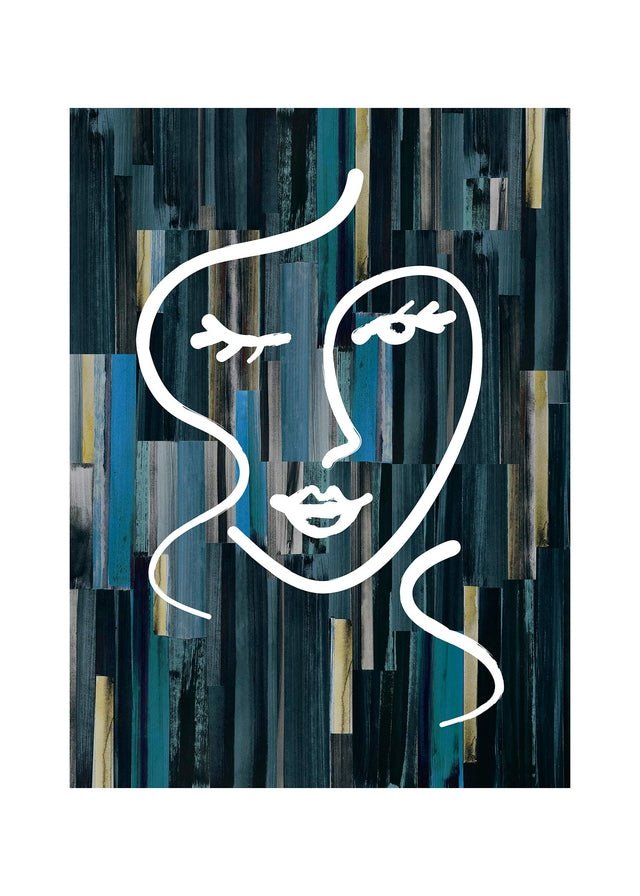 Abstract Brush Painted Face Dark
