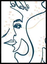 Abstract Scribbled Face Print