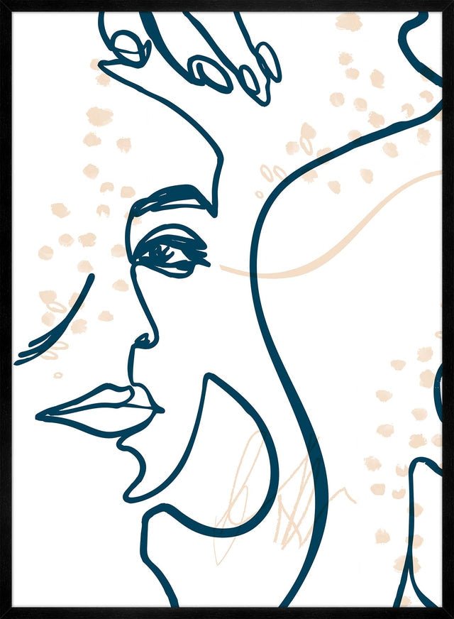 Abstract Scribbled Face Print