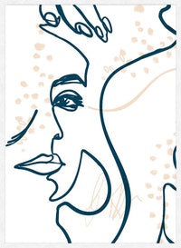 Abstract Scribbled Face Print