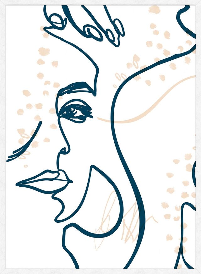 Abstract Scribbled Face Print