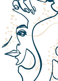 Abstract Scribbled Face Print