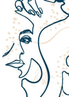 Abstract Scribbled Face Print