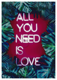 All You Need Is Love Neon Tropical Print