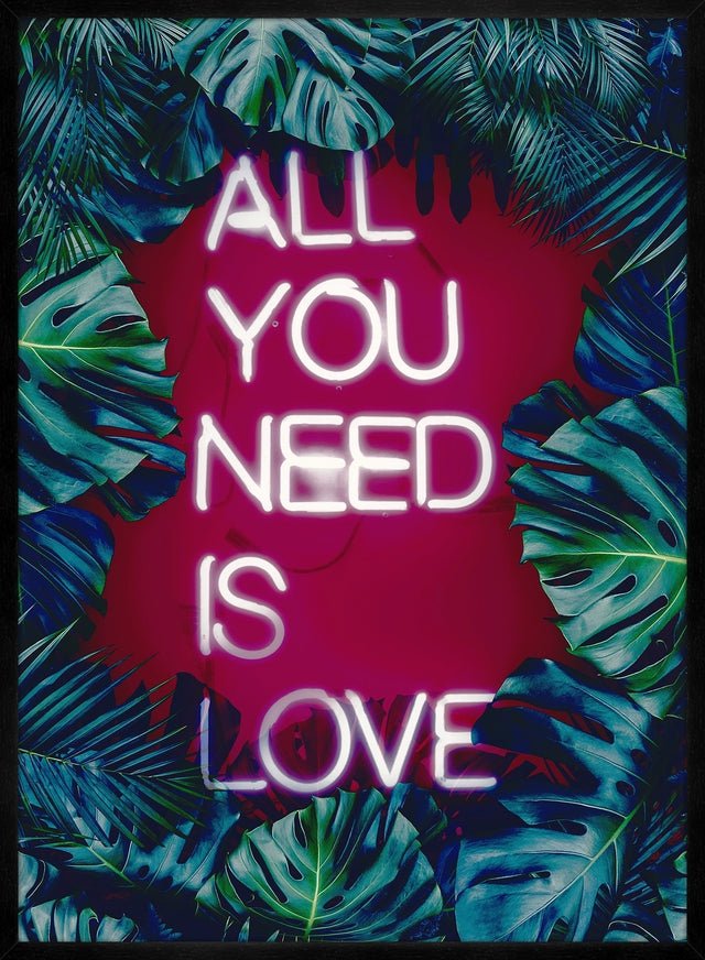 All You Need Is Love Neon Tropical Print