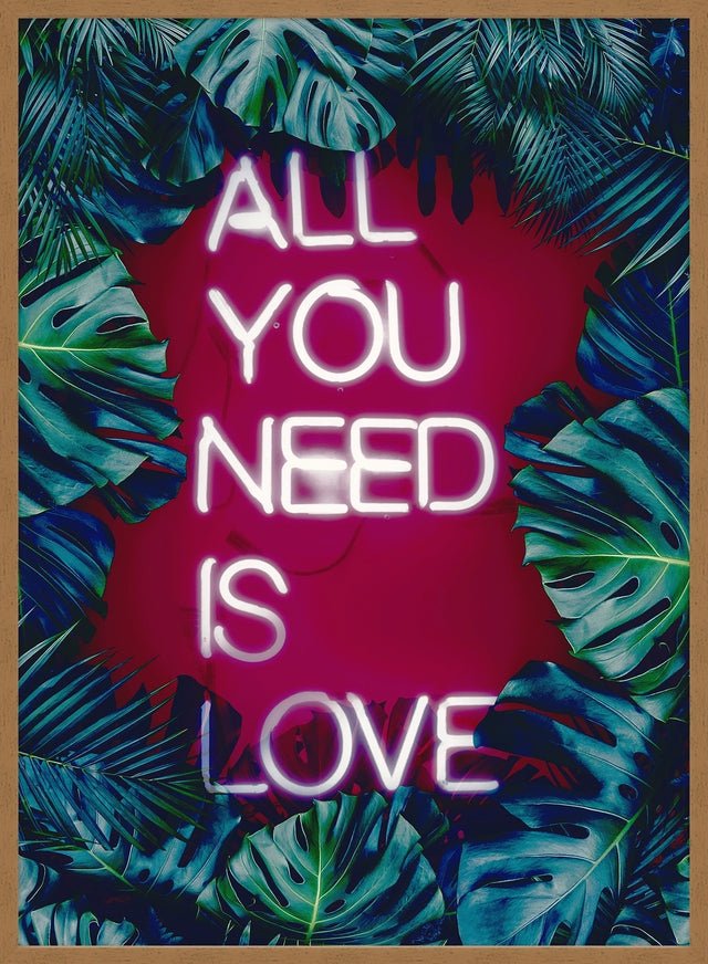 All You Need Is Love Neon Tropical Print