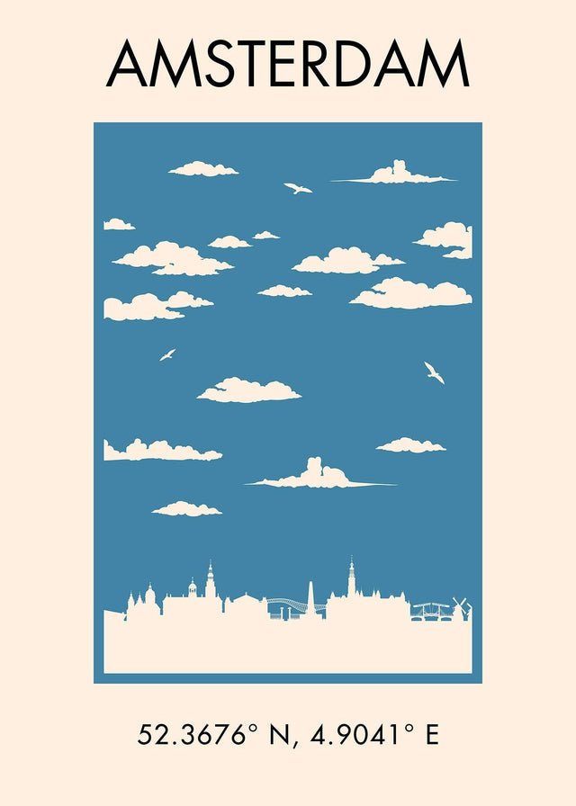 Amsterdam Tourist Style Print