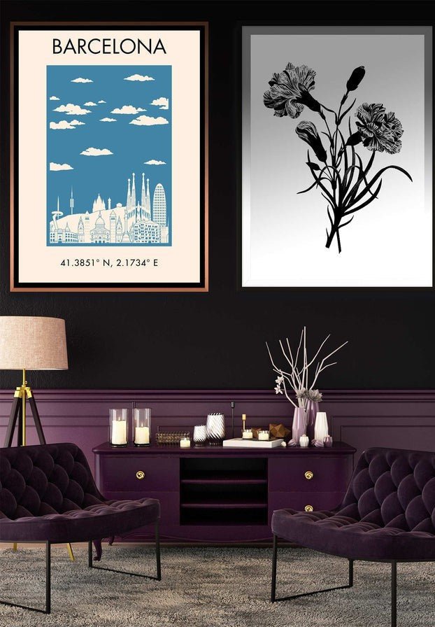 Barcelona Tourist Style Poster Print