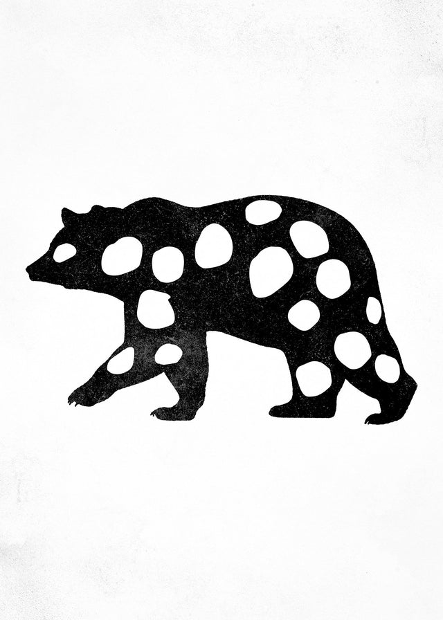 Bear Silhouette Polkadot Print