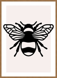 Bee Black And White Illustration Print