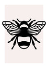 Bee Black And White Illustration Print