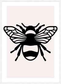 Bee Black And White Illustration Print