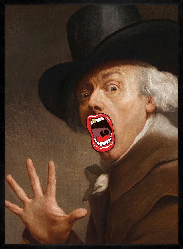 Bigmouth Gold Tooth Altered Art Print