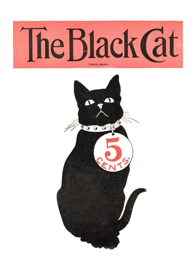 Black Cat Vintage Halloween Art Print