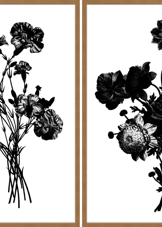 Black & White Vintage Bouquet Print Bundle