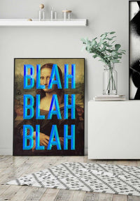 Blue Moaning Mona Blah Blah Blah Print