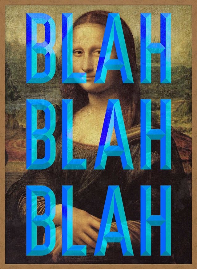 Blue Moaning Mona Blah Blah Blah Print