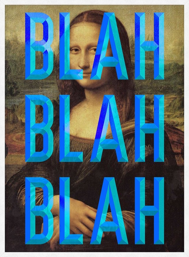 Blue Moaning Mona Blah Blah Blah Print