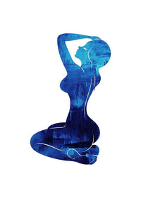Blue Painted Lady Kneeling Print
