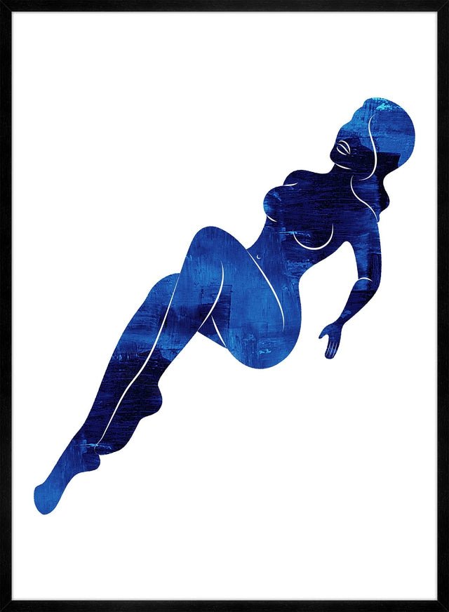 Blue Painted Lady Reclining Print