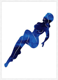 Blue Painted Lady Reclining Print