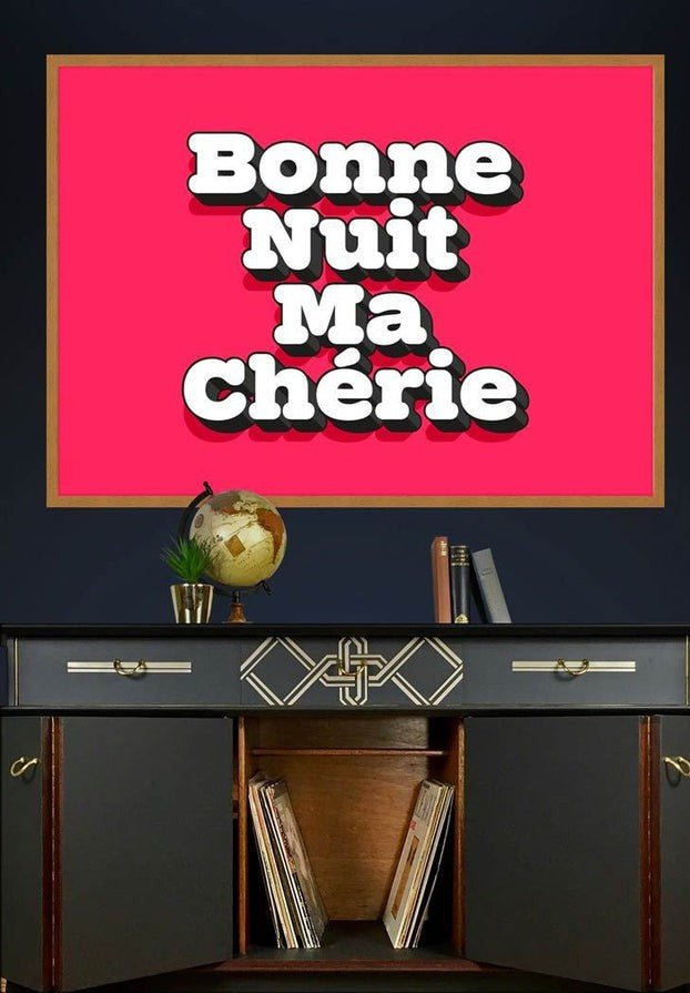 Bonne Nuit Ma Cherie Typography Quote Print