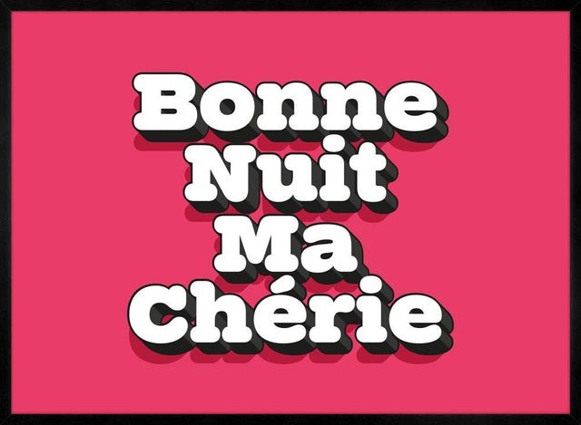 Bonne Nuit Ma Cherie Typography Quote Print