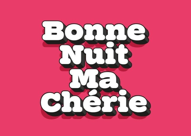 Bonne Nuit Ma Cherie Typography Quote Print