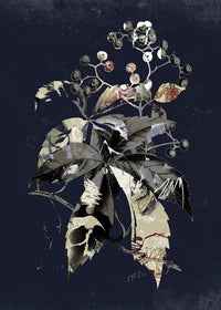 Botanical Leaves Navy Print