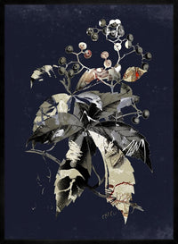 Botanical Leaves Navy Print