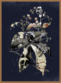 Botanical Leaves Navy Print