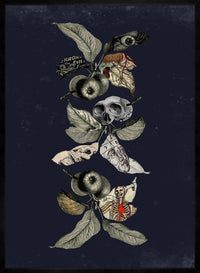 Botanical Skulls Navy Print