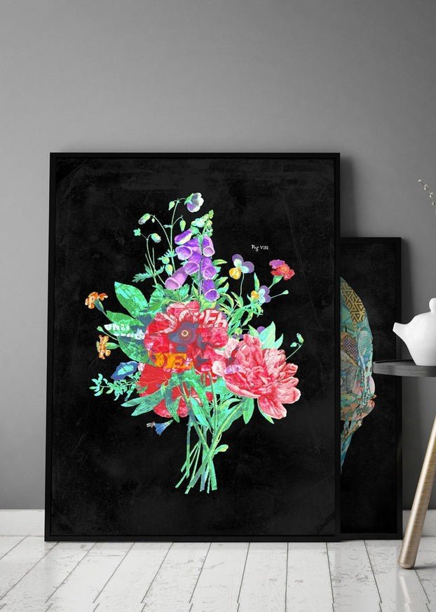 Botanical Streetart Black Print