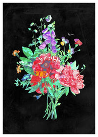 Botanical Streetart Black Print
