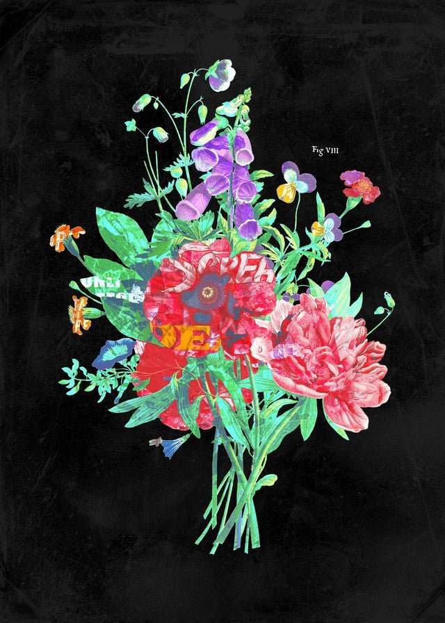 Botanical Streetart Black Print