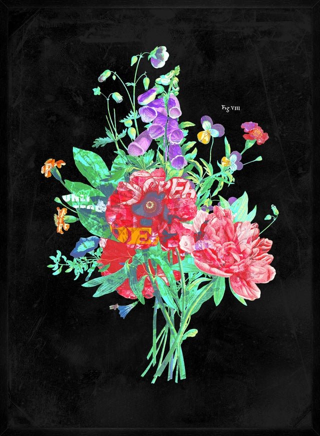Botanical Streetart Black Print