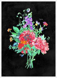 Botanical Streetart Black Print