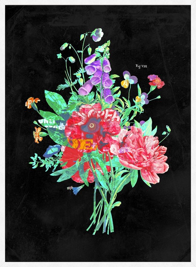 Botanical Streetart Black Print