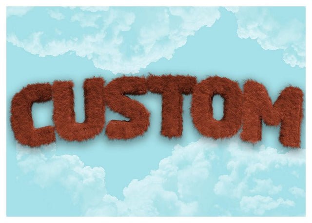 Brown Fur Style Blue Sky Personalised Name Print