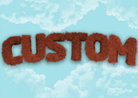 Brown Fur Style Blue Sky Personalised Name Print