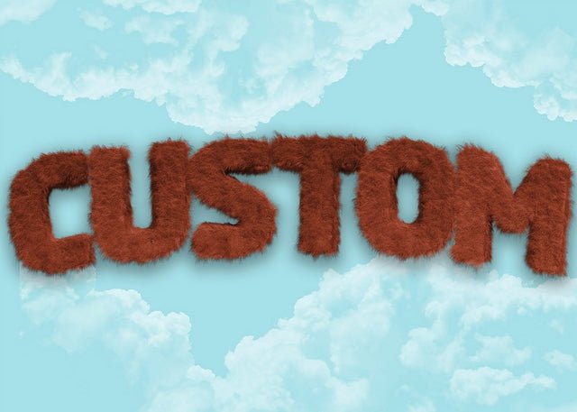 Brown Fur Style Blue Sky Personalised Name Print