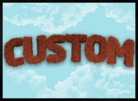 Brown Fur Style Blue Sky Personalised Name Print