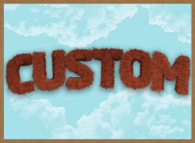 Brown Fur Style Blue Sky Personalised Name Print