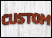 Brown Fur Style Wood Personalised Name Print