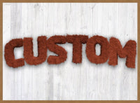 Brown Fur Style Wood Personalised Name Print