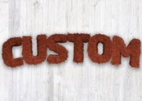 Brown Fur Style Wood Personalised Name Print