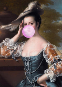 Bubblegum Lady Portrait Print