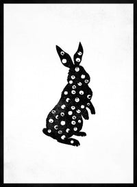 Bunny Rabbit Silhouette Polkadot Print